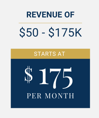 S-Corp Bookkeeping pricing 50-175k